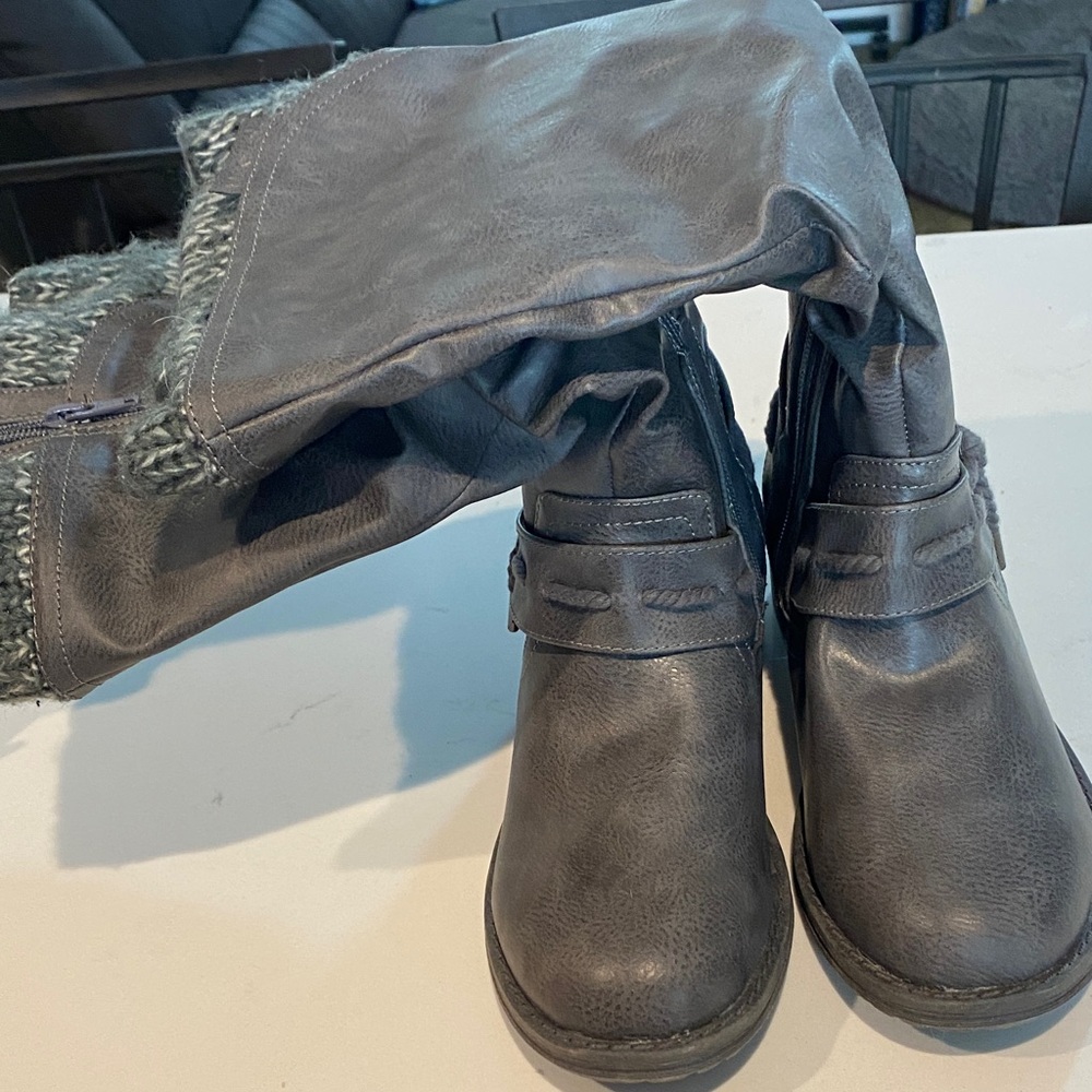 Gray Heeled Boots